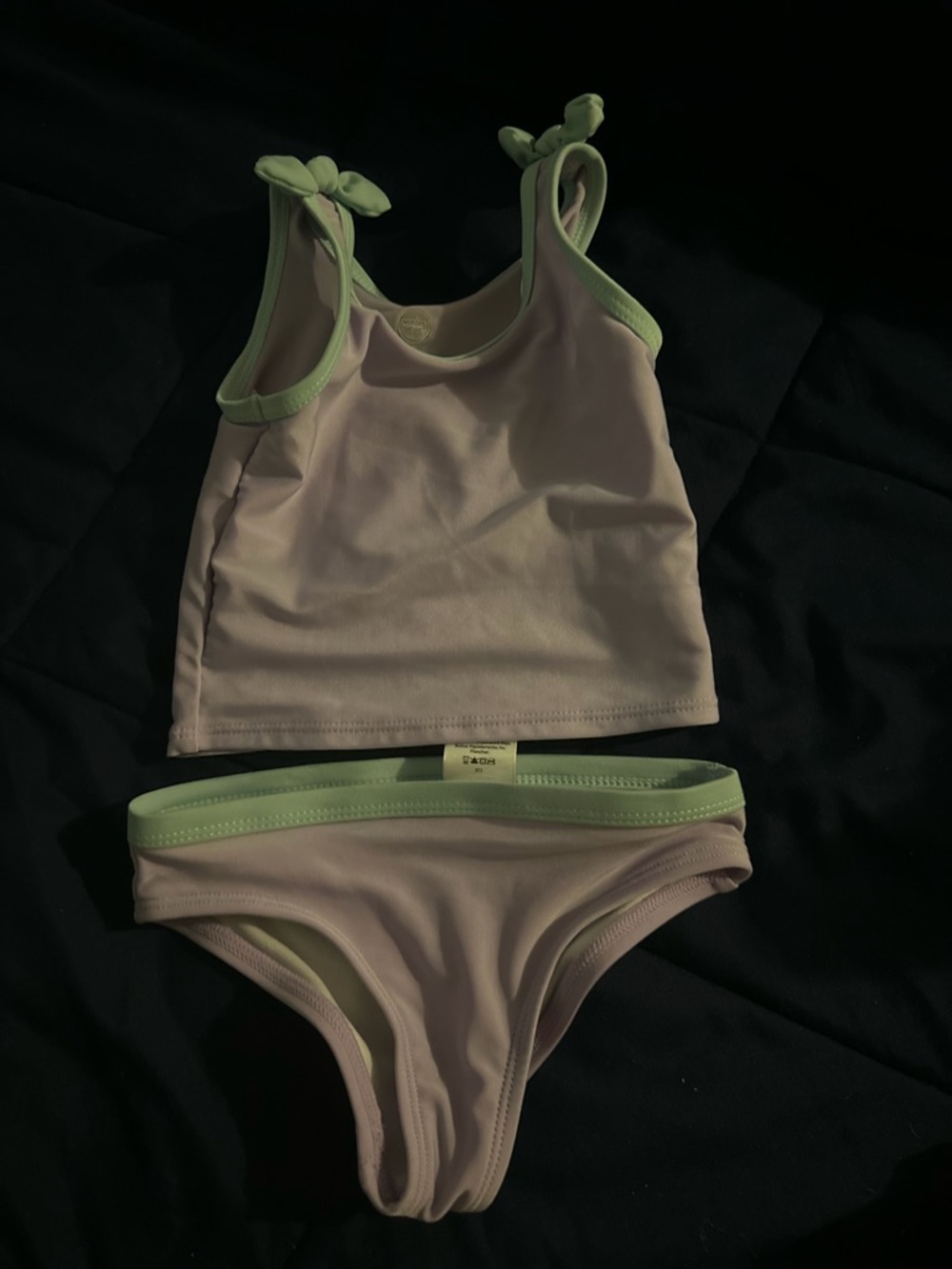 Lilac Two-Piece Swim Set with Mint Trim